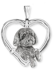 Shih Tzu Pendant Handmade Sterling Silver Jewelry SZ19-TP