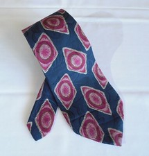 Christian Dior Monsieur Tie 100% Silk Blue Purple Made in USA pre-owned