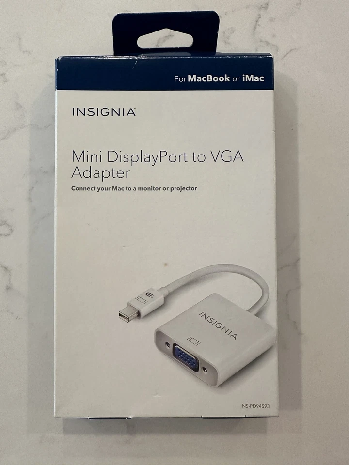 Insignia Mini DisplayPort-to-VGA Adapter - White Model: NS-PD94593 - Image 3 of 4