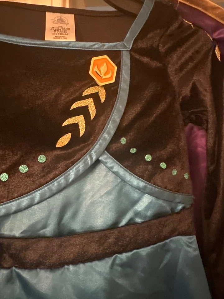 Vestido Disfraz Disney Inspirado en Frozen Niñas con Capa Talla 7/8 Mezcla Terciopelo y Satén Foto 3 de 4