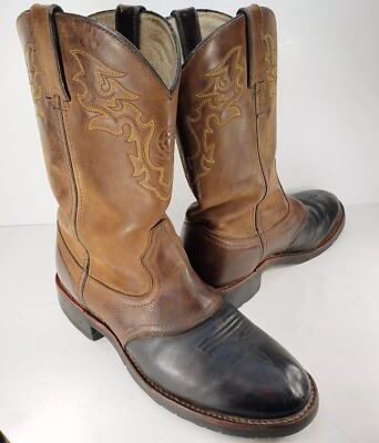 Durango Boots Men's 8.5EE WIDE Dark Chestnut Brown & Black Western Work FR5111
