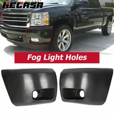 Bumper End Caps Set For 2007-2013 Chevy Silverado 1500 Fog Light Holes Front
