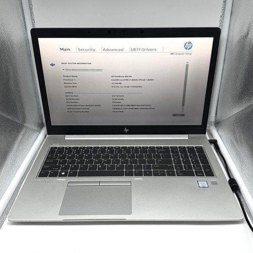 HP Elitebook 850 G6 15.6" | Core i7-8565U 1.80GHz | 32GB RAM | No SSD/OS | Boots