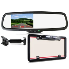 4.3" Car Rear View Monitor + Backup License Plate Frame Camera Reversing Nissan