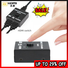 HDMI Bi-Directional Splitter Switch 1 In to 2 Out OR 2 Input 1 Output HDTV PC UK