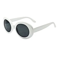 Nirvana Vintage Style Sunglasses Kurt COBAIN INDIE Round MOD Grunge Rock WHITE