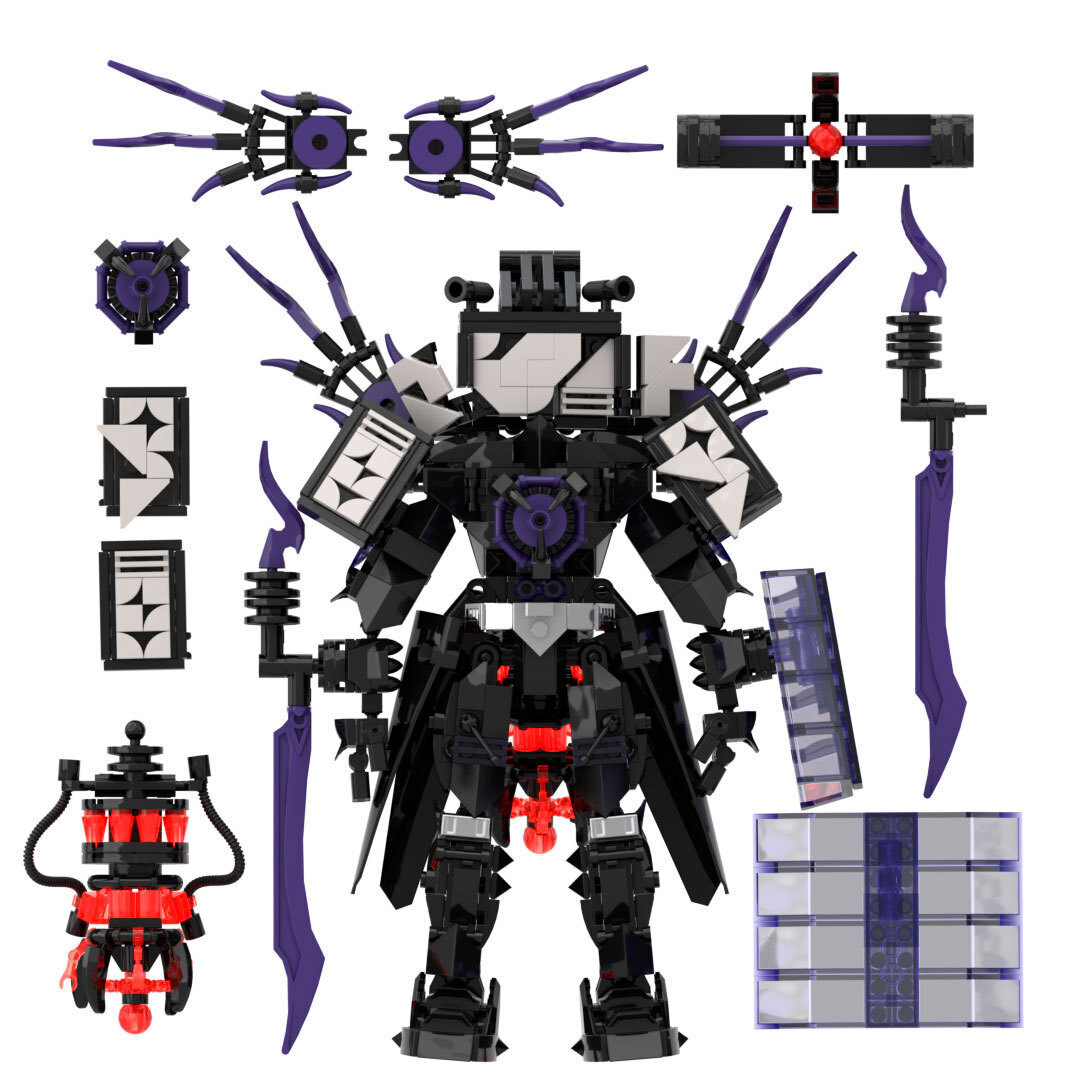 Skibidi Toilet Model Battle Damaged Titan TV Man Building Block