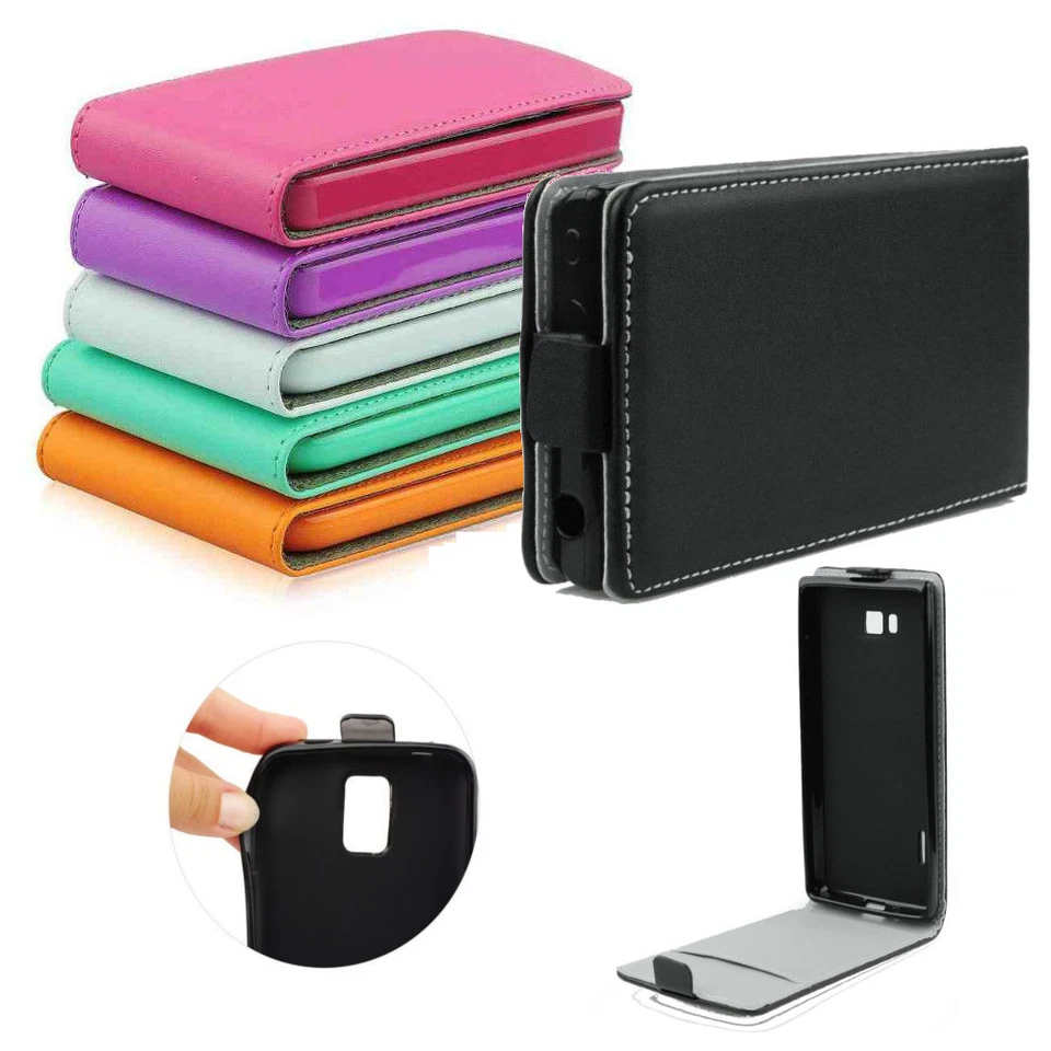 ^ Leder-Imitat Hülle Etui Flip Cover Case Flexi Silikon Tasche Huawei Honor 7 - Bild 1 von 1