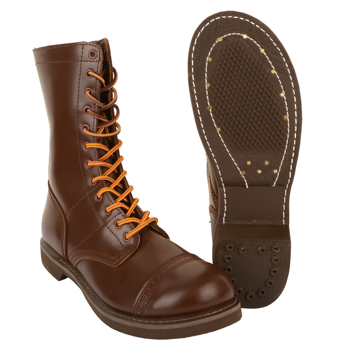 Schott ×Lee WWII 3109！ ROTHCO US WW2 Paratrooper Leather Boots - Russet Brown
