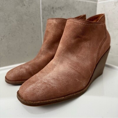 Lucky Brand Women's Macawi Ankle Bootie – Wedge Heel Boot With Nylon Zipper Closure