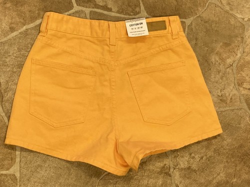 Cotton on Denim High Rise Mom Shorts Mango Graphita Sz 6 - Picture 2 of 5
