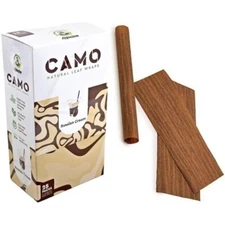 Camo Wraps Natural Leaf Wraps | Russian Cream | 25 Packs | 5 Wraps Per Pack