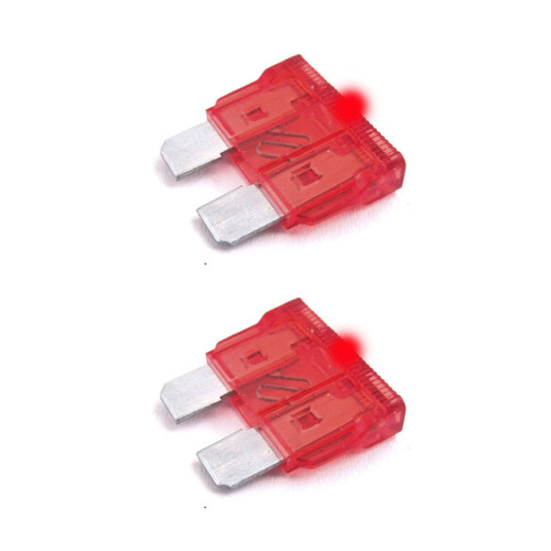 10A LED STANDARD BLADE Fuse Car Auto 10 Amp Glows when it Bows ATO