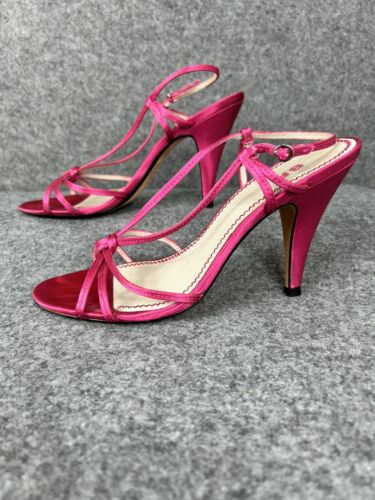 BP. Women’s Pink Size 7 Satin Strappy Sandal Heels Size 7 - Picture 3 of 5