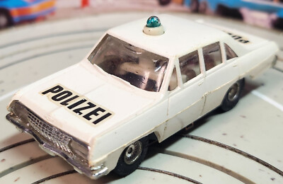 Faller AMS -- Opel Diplomat Polizei mit Blinklicht, 60er Jahre Spielzeug #EBS937