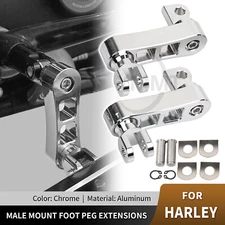 Chrome Foot Peg Extensions Mount For Harley Electra Glide Fat Boy Ultra Limited