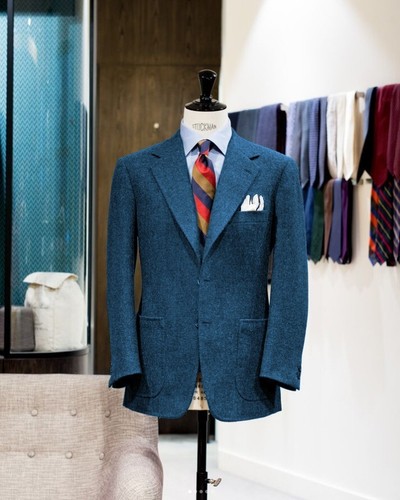 100% Wool Men's Jacket Vintage Single Breasted Notch Lapel Prom Party Blazer - Picture 3 of 22
