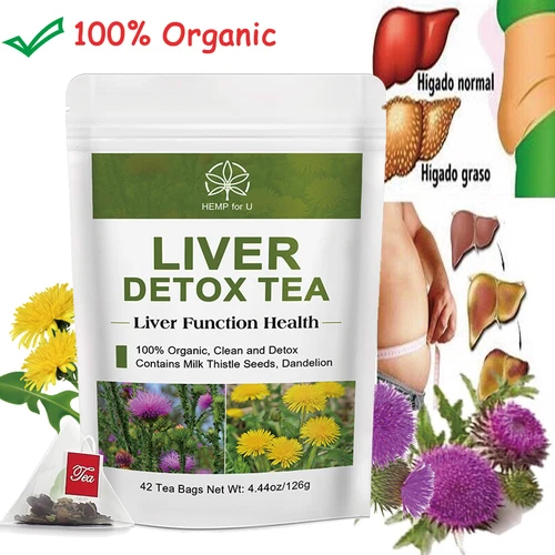 42 Bags Liver Cleanse & Detox Support Liver Detox Tea Herbal Kidney and Pancrea
