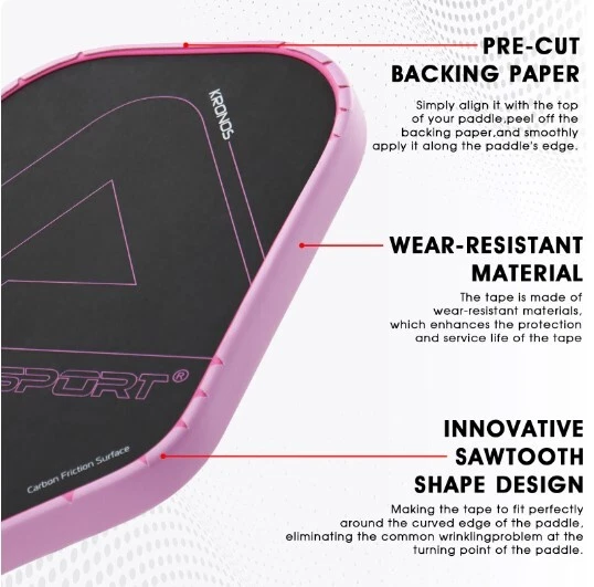 Pickleball Paddle Edge Tape Guard Protection for 16mm thick or 19mm edgeless