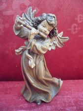 Bellissima Figura In Legno, Angelo Perlach, Angelo Con Flauto Traverso