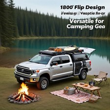 Adjustable Aluminum Truck Bed Extender, 53.33"-67.75", Heavy-Duty Black