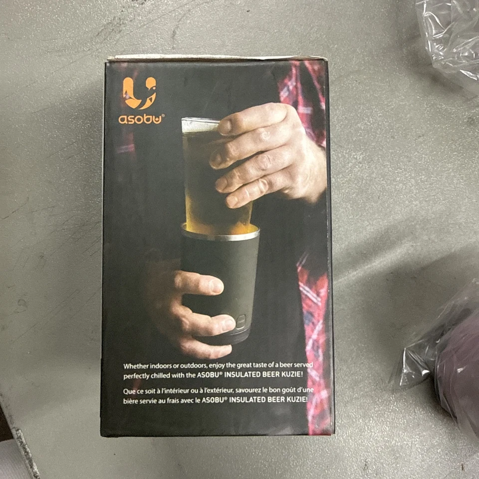 Funda de cerveza rosa Asobu Beer Kuzie y vidrio de 16 oz para viajes al aire libre nueva en caja Foto 2 de 4