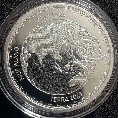 2023 1oz 9999 silver Terra coin Niue island bullion - Image 1 of 4