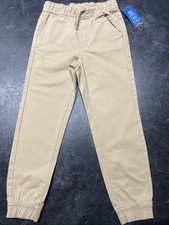 Nautica school uniform boys Size XL 7 beige Khaki jogger taper pants NEW