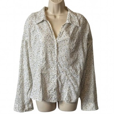 Vintage 90s/Y2K No Boundaries Floral Ditsy Print Blouse, Women's Size XXL