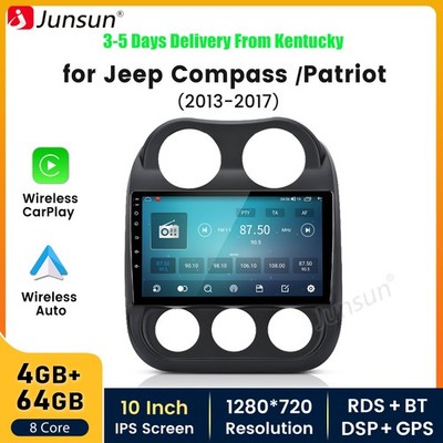 4+64G CarPlay Android15 Car Stereo Radio GPS Navi For Jeep Compass Patriot 10-16