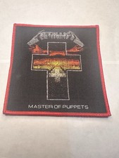 METALLICA, MASTER OF PUPPETS, RED BORDER, 4X4 INCHES, WOVEN PATCH