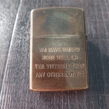 Zippo Vietnam War Lighter 1966 1967 Cross Rifle Brass Vintage Collectible Engrav