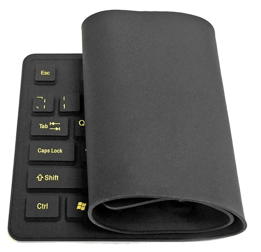 ACCURATUS - Papan Kekunci Fleksibel Tertutup IP54 USB & PS/2, Hitam - Image 3 of 4