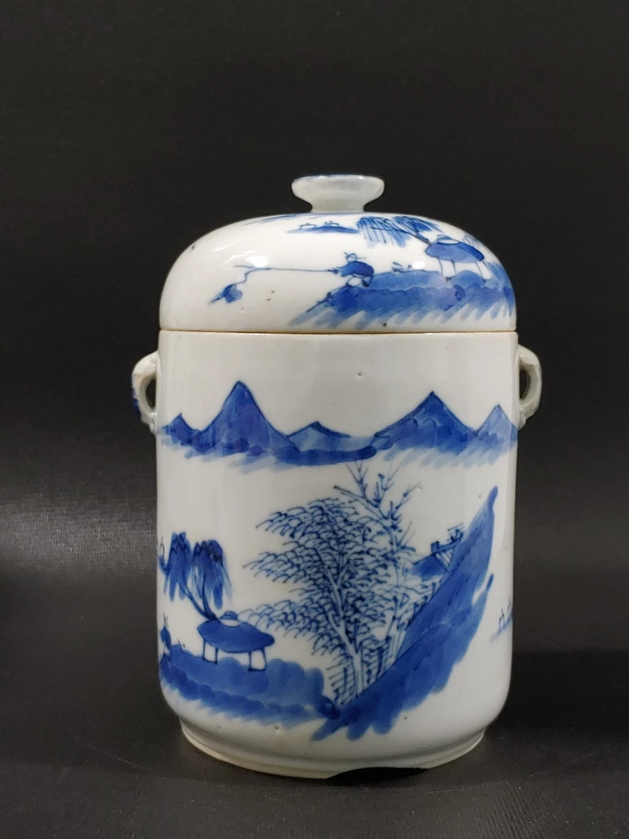 中国古董蓝色茶叶罐| eBay