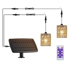 Outdoor Solar Chandelier Indoor Gazebo Lights Waterproof Pendant Hanging Ligh...