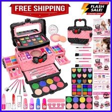 54 Pcs Kids Makeup Kit for Girls, Princess Real Washable Pretend Play Cosmeti...