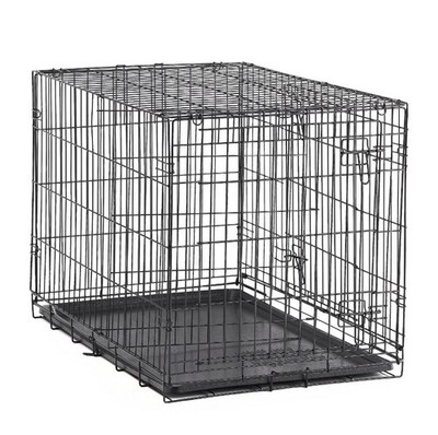 Vibrant Life 37130D Double-Door Foldable Metal Wire Dog Crate with