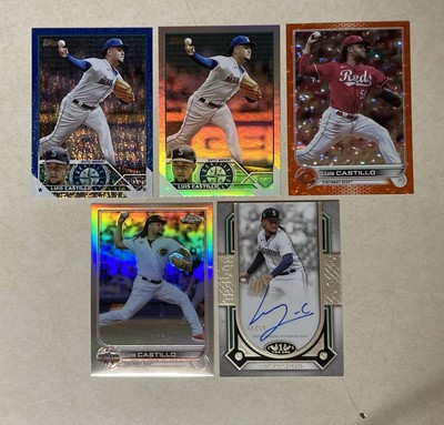 LUIS CASTILLO 5 card lot w/2024 Topps Tier One Auto #/99 plus 2 SP parallels