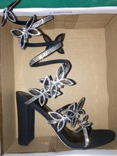 Wild Diva Butterfly Rhinestones Strappy Open Back Sandals - Size 6 1/2