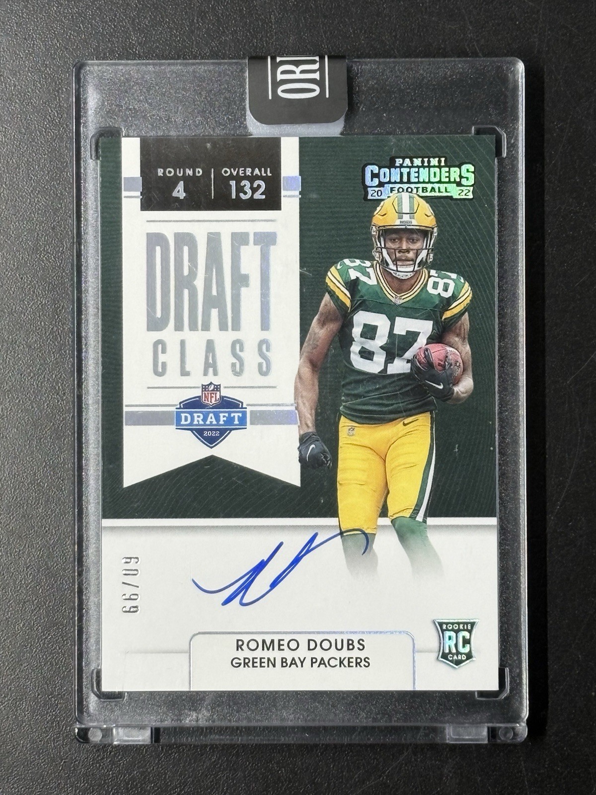Romeo Doubs Panini Contenders Rookie Ticket Swatches #RDO Autograph