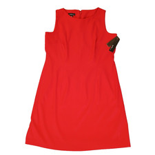 Alyx Petite Sleeveless Sheath Dress Round Neck Knee Length Red Size 16P