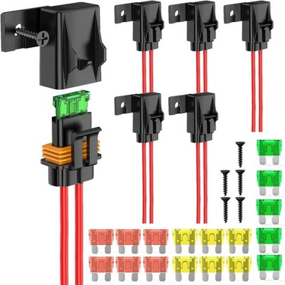 Portafusibles en línea de 6 piezas, 12 AWG, resistente al agua, ATC/ATO
