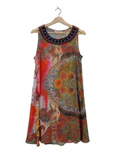 DESIGUAL Abito a tunica Donna Abito Taglia IT 42 arancione chiaro-rosso-verde