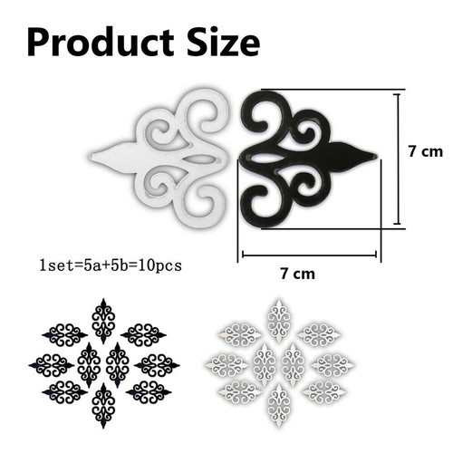 Adesivo murale vinile arte 10 pezzi decorazione 3D 7 cm * 7 cm * 10 acrilico dec - Foto 4 di 19