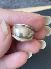 Vintage 925 Sterling Silver Plain Wide Band Ring Size 6