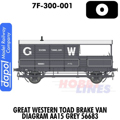 GWR Toad Brake Van GWR grau 56683 Diagramm AA15 Spur O 1:43,5 Dapol 7F-300-001 | Zustand: New