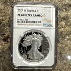 2024-W Proof $1 American Silver Eagle NGC PF 70 Ultra Cameo Brown Label