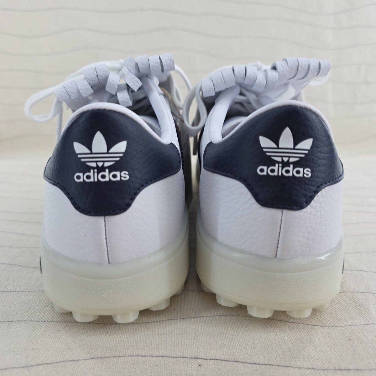 Adidas Mens Coursecup Soft Spikes White Leather Golf Shoes  display picture 1