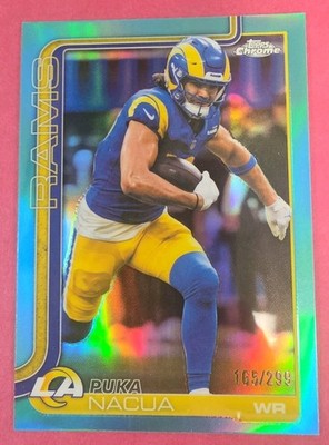 2025 Topps Chrome Football Teal #166 Puka Nacua /299 Los Angeles Rams NFL