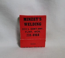 Vintage Minzey's Welding Hitches Reese Flint Michigan Matchbook Advertising Full